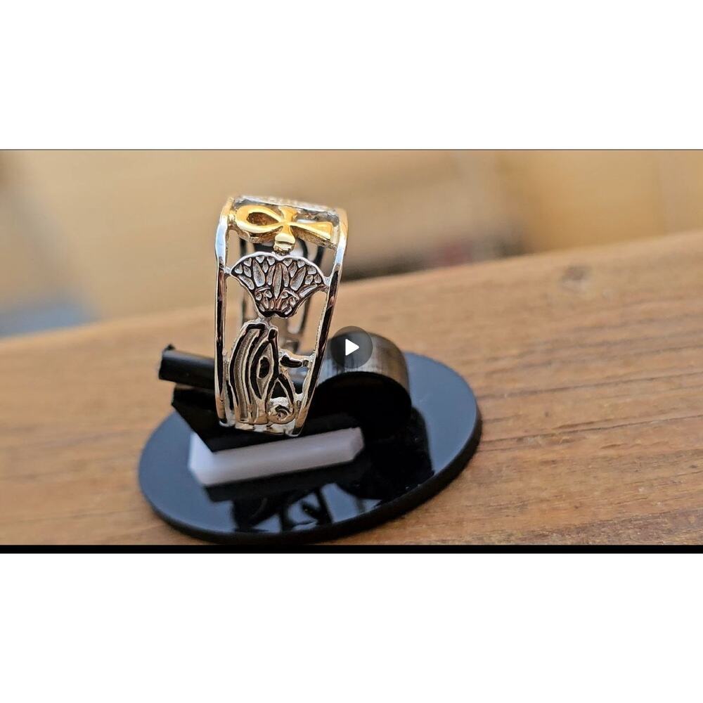 Handmade Sterling Silver Egyptian Ring - Picture 2 of 8